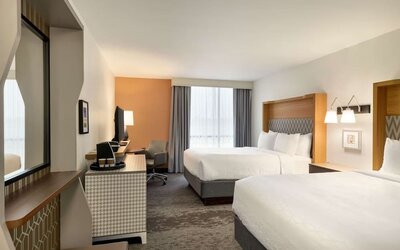 Queen beds at DoubleTree By Hilton Fort Worth South.