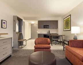 Lounge and TV at DoubleTree By Hilton Fort Worth South.