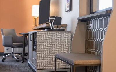 Workspace and business center Lounge and TV at DoubleTree By Hilton Fort Worth South.