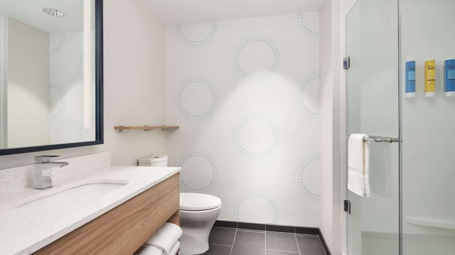 Guest bathroom at Tru By Hilton Ft. Lauderdale Airport.