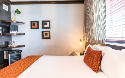 King bed at Hotel Chelsea, A South Beach Group Hotel.