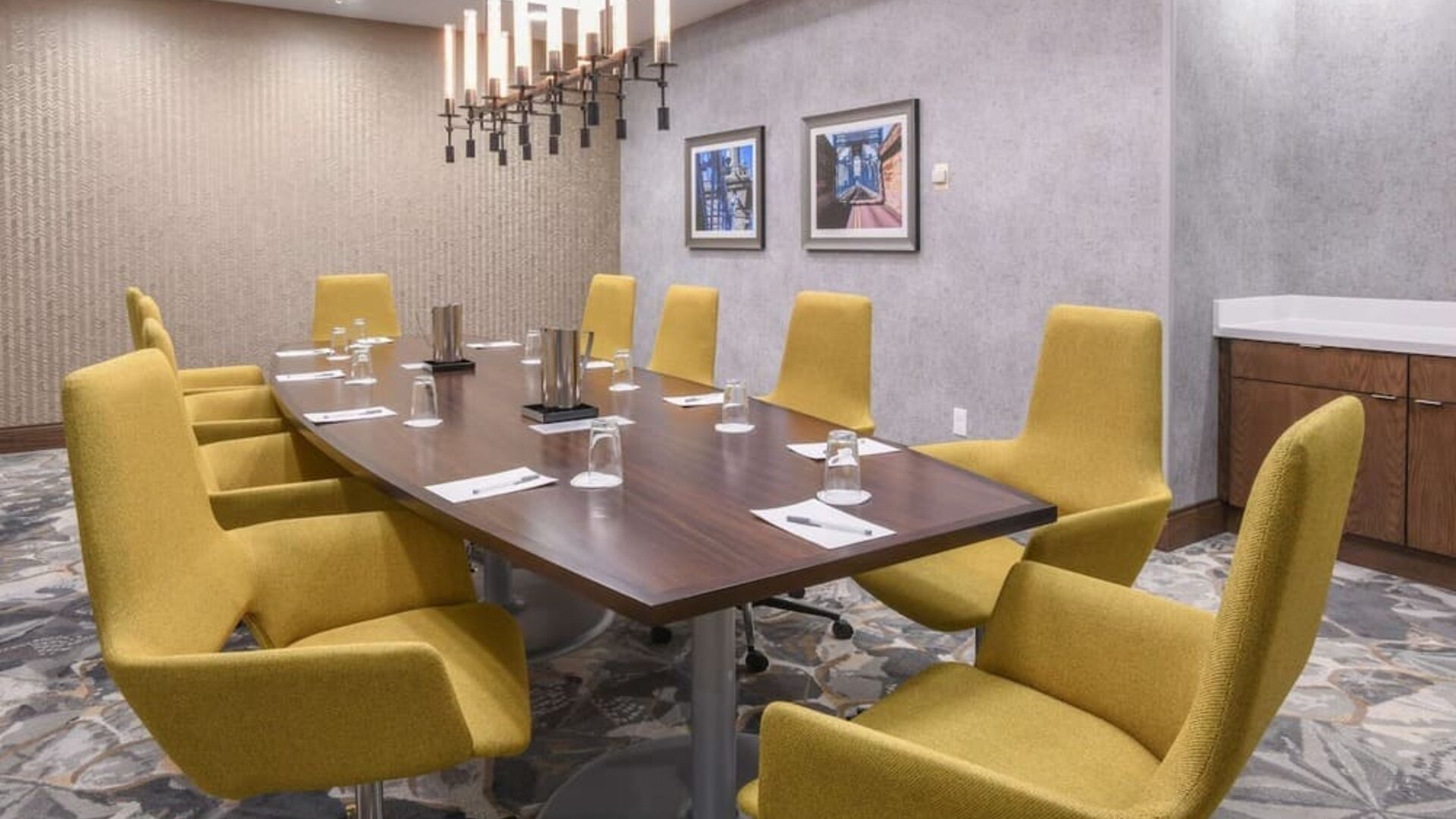 Professional meeting room at Hilton Garden Inn Cincinnati Midtown.