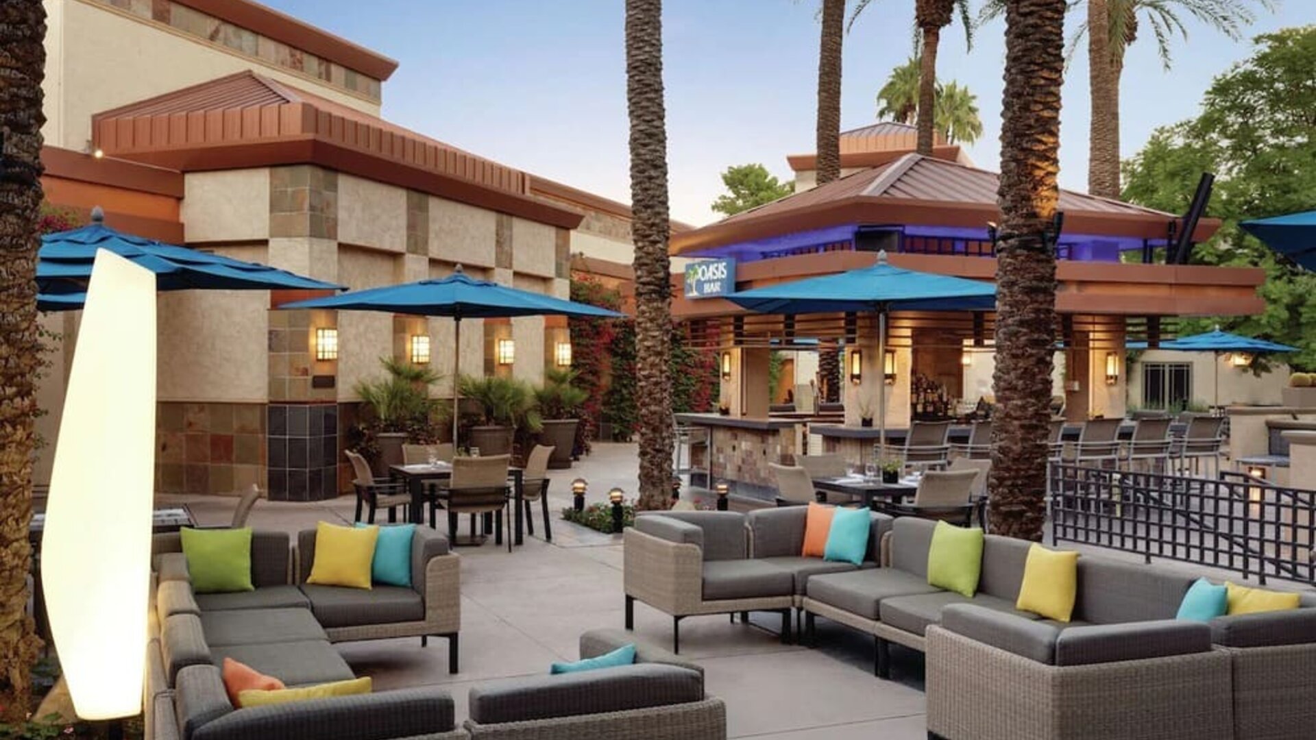 Outdoor lounge seating at Hilton Scottsdale Resort & Villas.