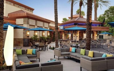 Outdoor lounge seating at Hilton Scottsdale Resort & Villas.