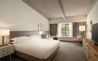 Bright and spacious day use room with workspace at Hilton Scottsdale Resort & Villas.