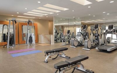 Fully equipped fitness center at Hilton Scottsdale Resort & Villas.