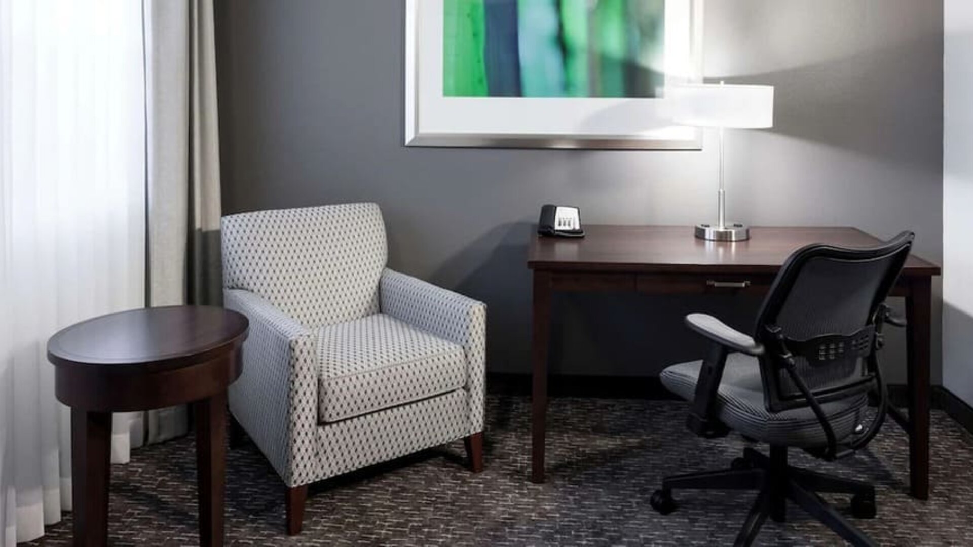 Day use room's workspace at Homewood Suites By Hilton San Jose Airport-Silicon Valley.