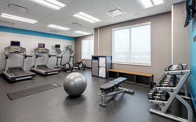 Fitness center at Fairfield Inn & Suites By Marriott North Bergen.
