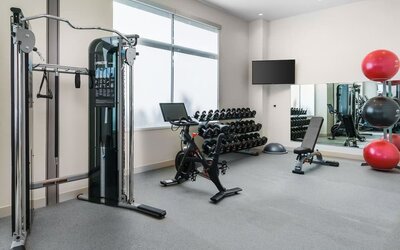 Well equipped fitness center at Hilton Garden Inn Sunnyvale.