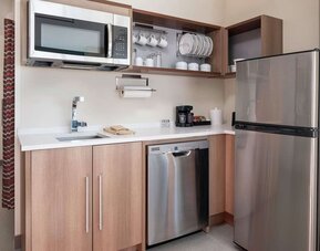 Day use suite's in-room kitchen at 	Home2 Suites By Hilton Denver Downtown Convention Center.