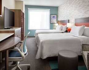 Day use twin room with work desk at 	Home2 Suites By Hilton Denver Downtown Convention Center.