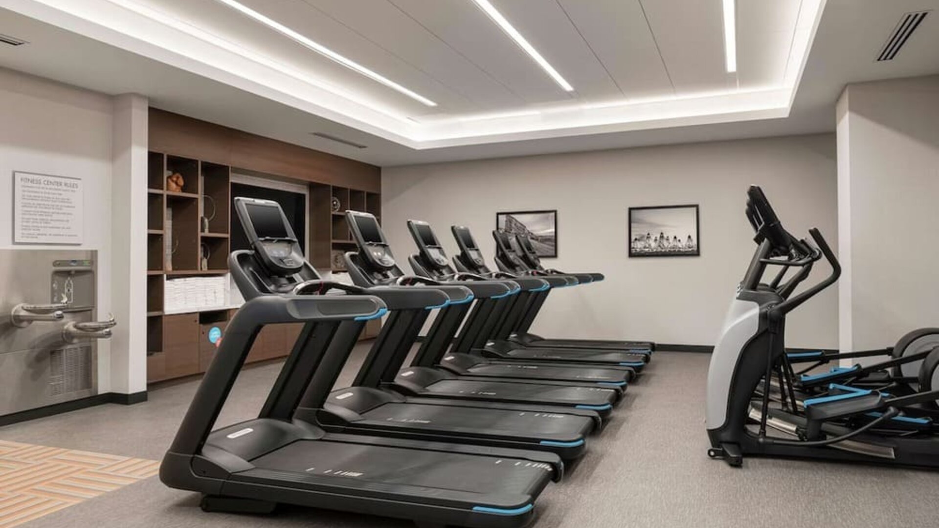Well equipped fitness center at 	Home2 Suites By Hilton Denver Downtown Convention Center.