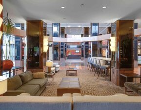 Lobby lounge at Hilton Newark Airport.