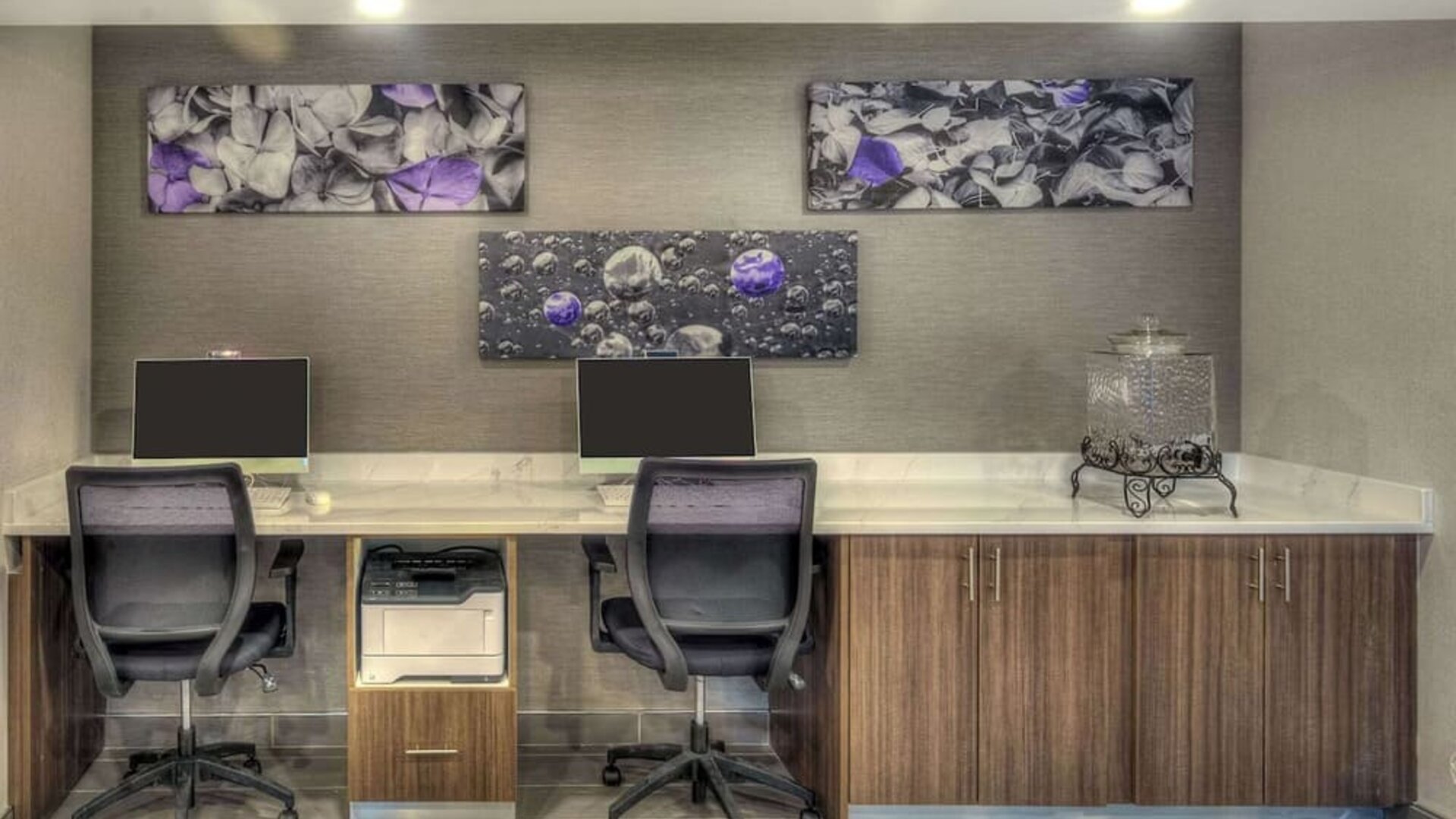 Business center with PC, internet, and printer at Sleep Inn Oakbrook Terrace.