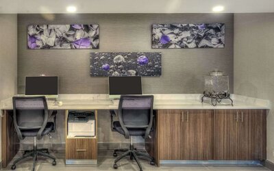 Business center with PC, internet, and printer at Sleep Inn Oakbrook Terrace.