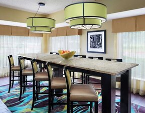 Lobby workspace at Hampton Inn Dallas-Irving-Las Colinas.