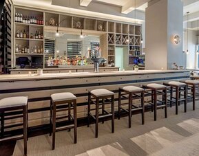 Hotel bar at Hilton New York Fashion District.