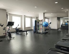 Well equipped fitness center at Homewood Suites By Hilton Shreveport / Bossier City, LA.