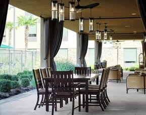 Terrace seating at Homewood Suites By Hilton Shreveport / Bossier City, LA.
