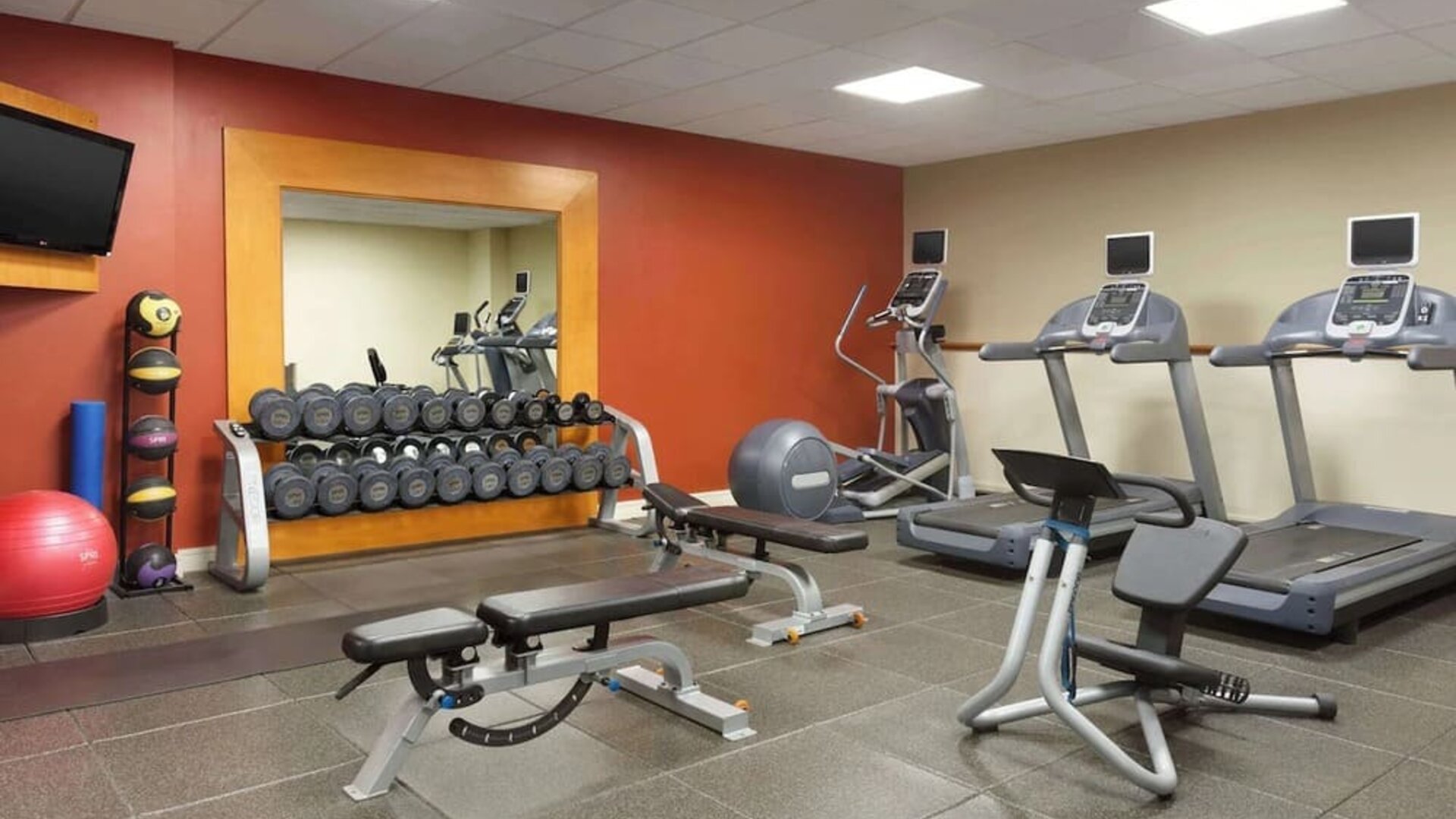 Fitness center at DoubleTree By Hilton Hartford - Bradley Airport.