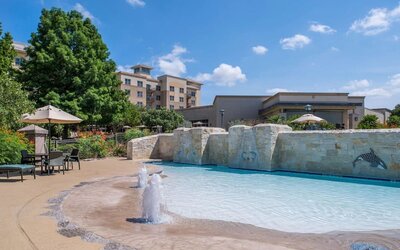 One of the 3 outdoor pools at Hilton San Antonio Hill Country.