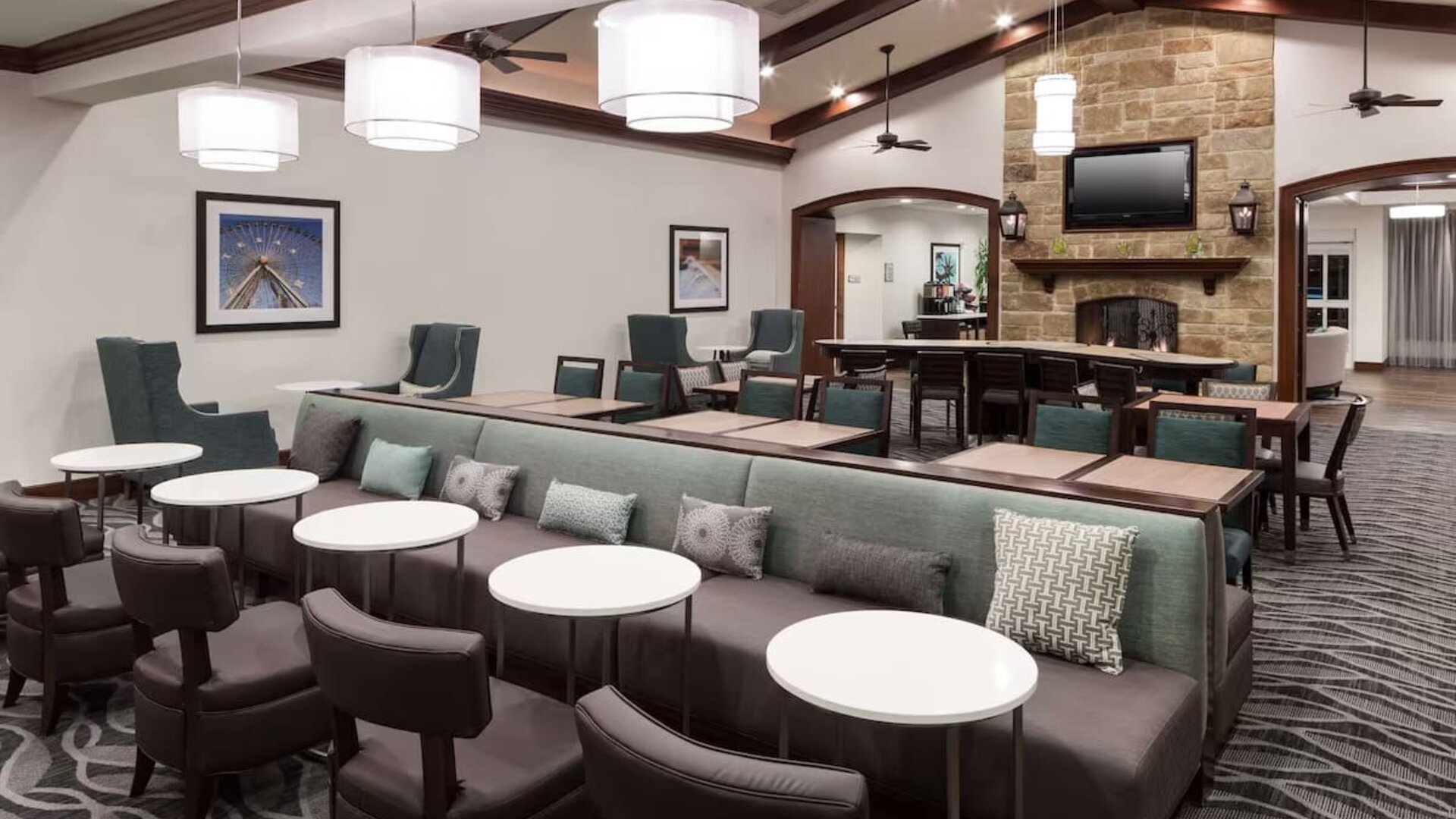 Dining area at Homewood Suites By Hilton Denton.