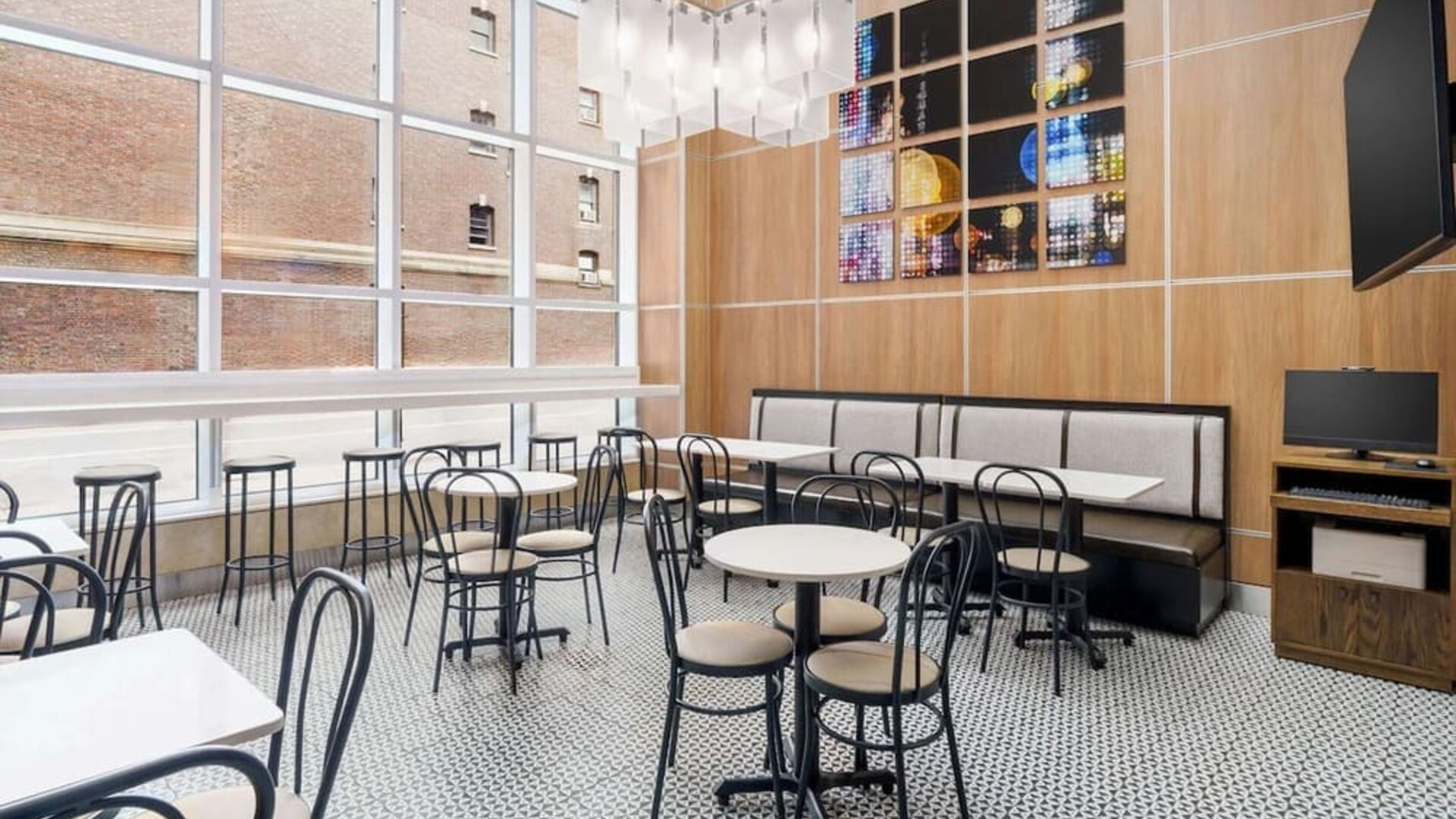 On-site restaurant at Hampton Inn Manhattan/Times Square Central.