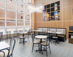 On-site restaurant at Hampton Inn Manhattan/Times Square Central.