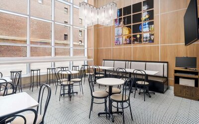 On-site restaurant at Hampton Inn Manhattan/Times Square Central.