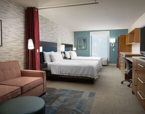 Day use twin room with work desk and living area at Home2 Suites By Hilton Charleston Airport/Convention Center.