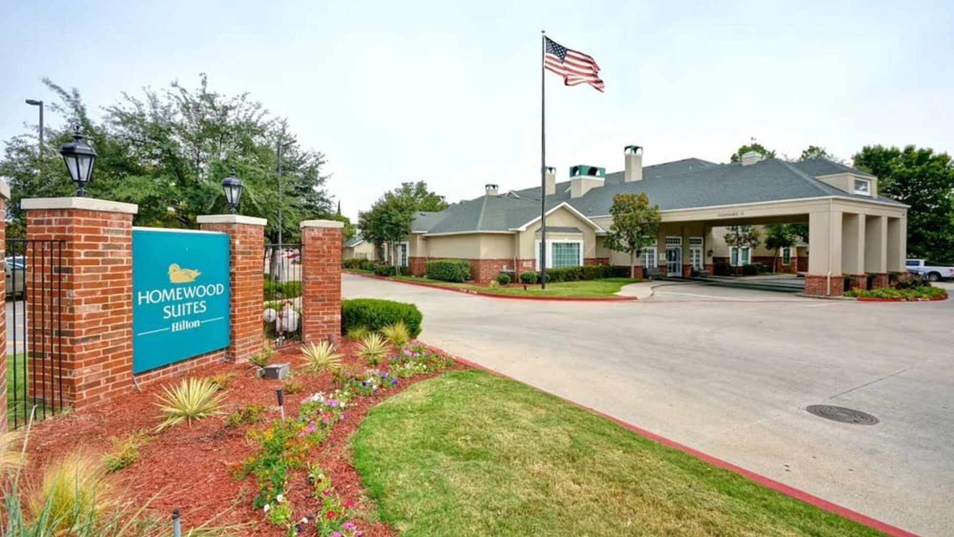Entrance at Homewood Suites By Hilton Dallas-Lewisville.