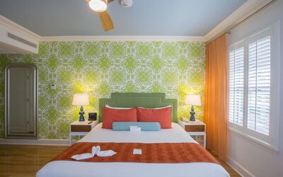 King bed at Circa 39 Hotel.