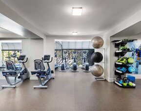 Fully equipped fitness center at Stanford Court San Francisco.