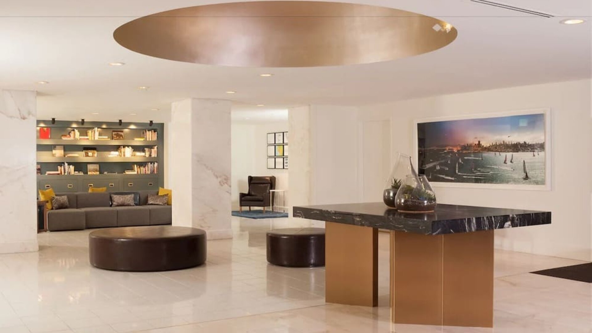 Hotel lobby at Stanford Court San Francisco.