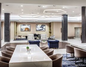 Lobby workspace, perfect for co-working at DoubleTree By Hilton Washington DC North/Gaithersburg.