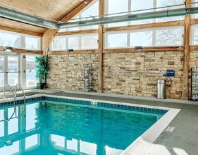 Indoor pool area at Crowne Plaza Chicago SW.