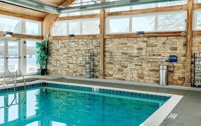 Indoor pool area at Crowne Plaza Chicago SW.