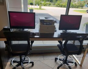 Business center at Crowne Plaza Chicago SW.