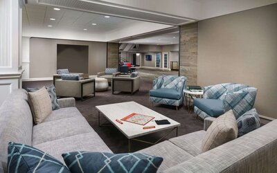 Lounge seating at Hotel Caza.