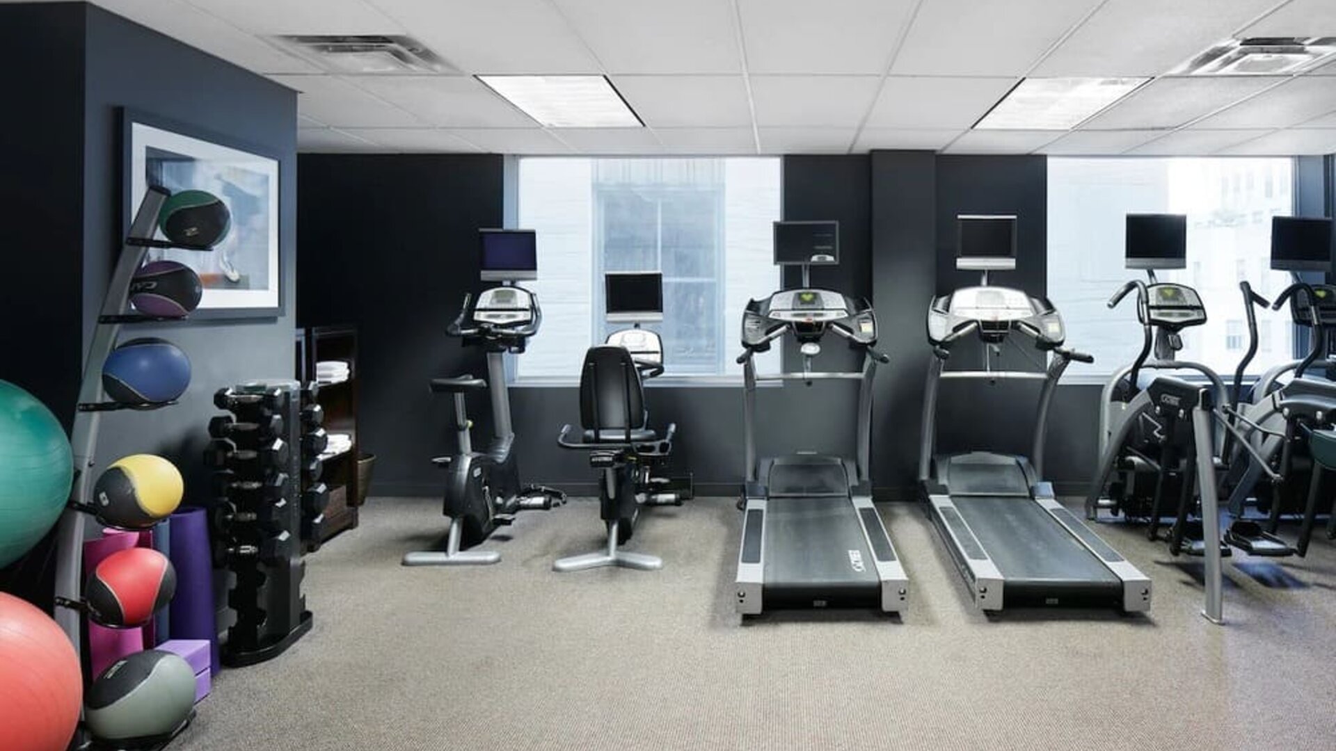 Fully equipped fitness center at DoubleTree By Hilton New York Midtown Fifth Ave.