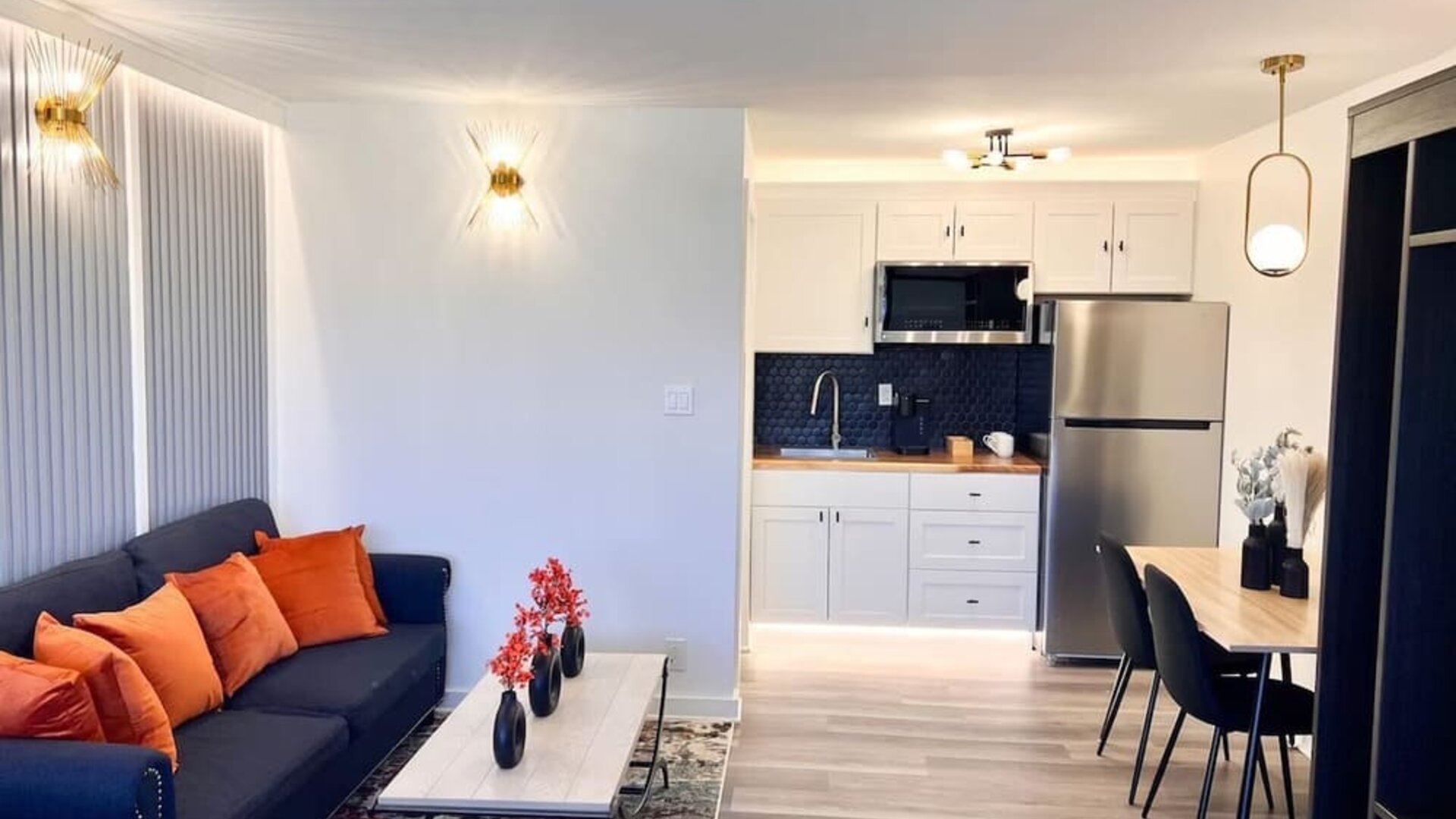 Day room with kitchen at The Irish Inn Boutique Hotel.