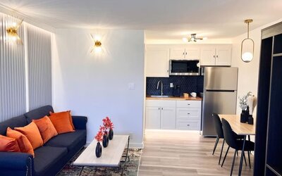 Day room with kitchen at The Irish Inn Boutique Hotel.