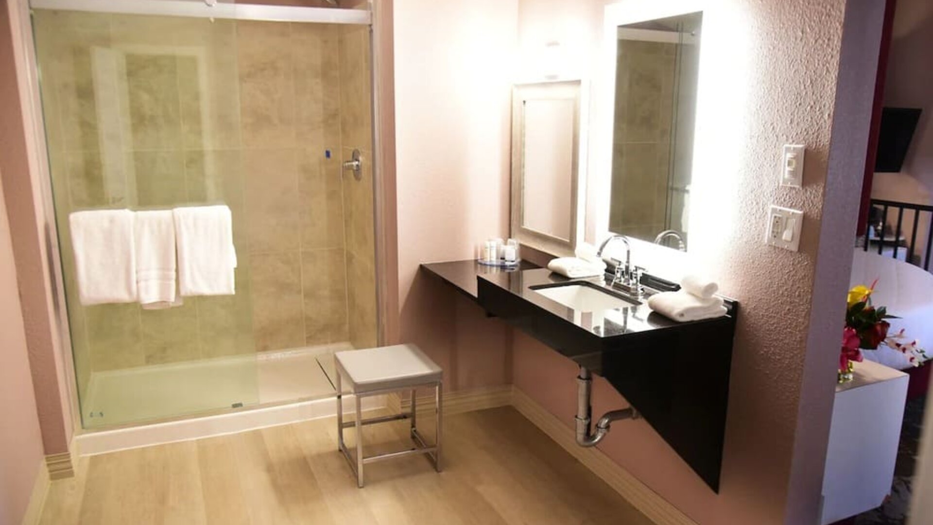 Guest bathroom at Cove Haven Resort.