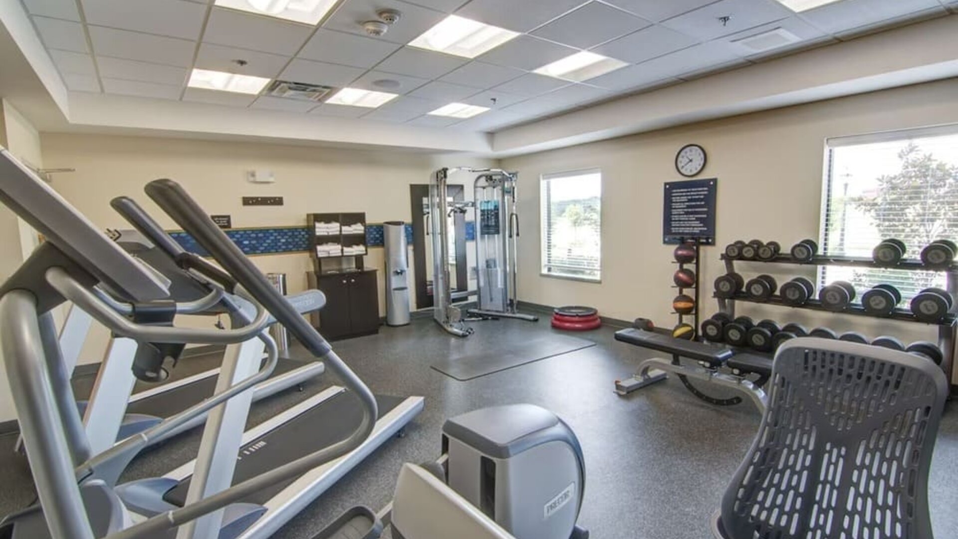 Well equipped fitness center at Hampton Inn & Suites Trophy Club - Fort Worth North, TX.