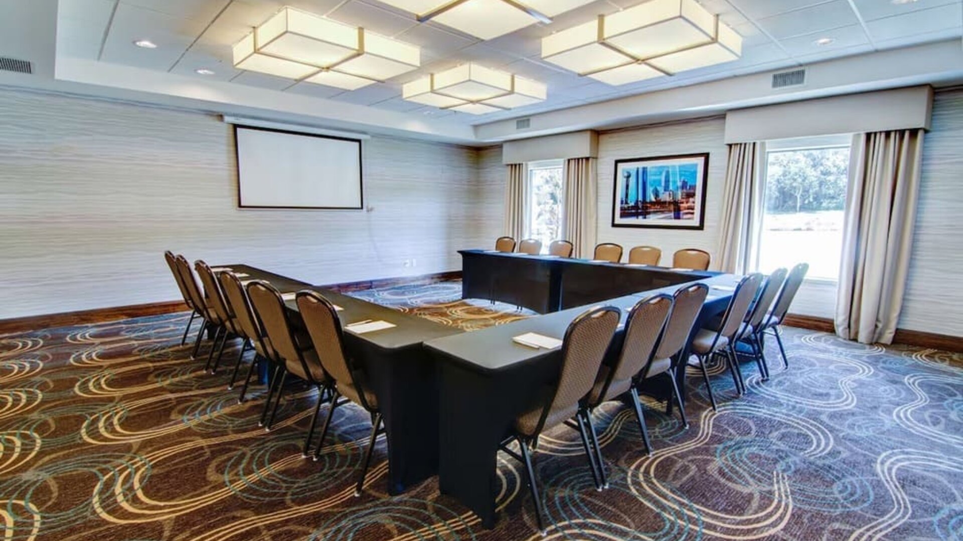 Professional meeting room at Hampton Inn & Suites Trophy Club - Fort Worth North, TX.
