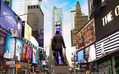 City landmarks at Millennium Hotel Broadway Times Square.
