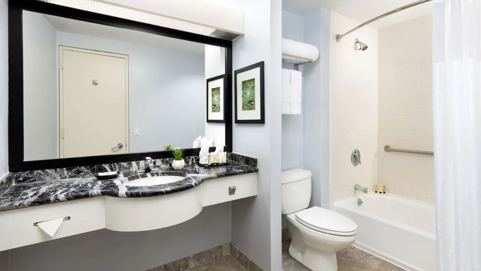 Guest bathroom at Millennium Hotel Broadway Times Square.