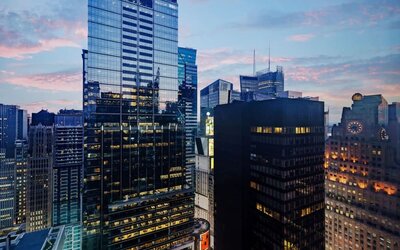 Skyscrapers at Millennium Hotel Broadway Times Square.
