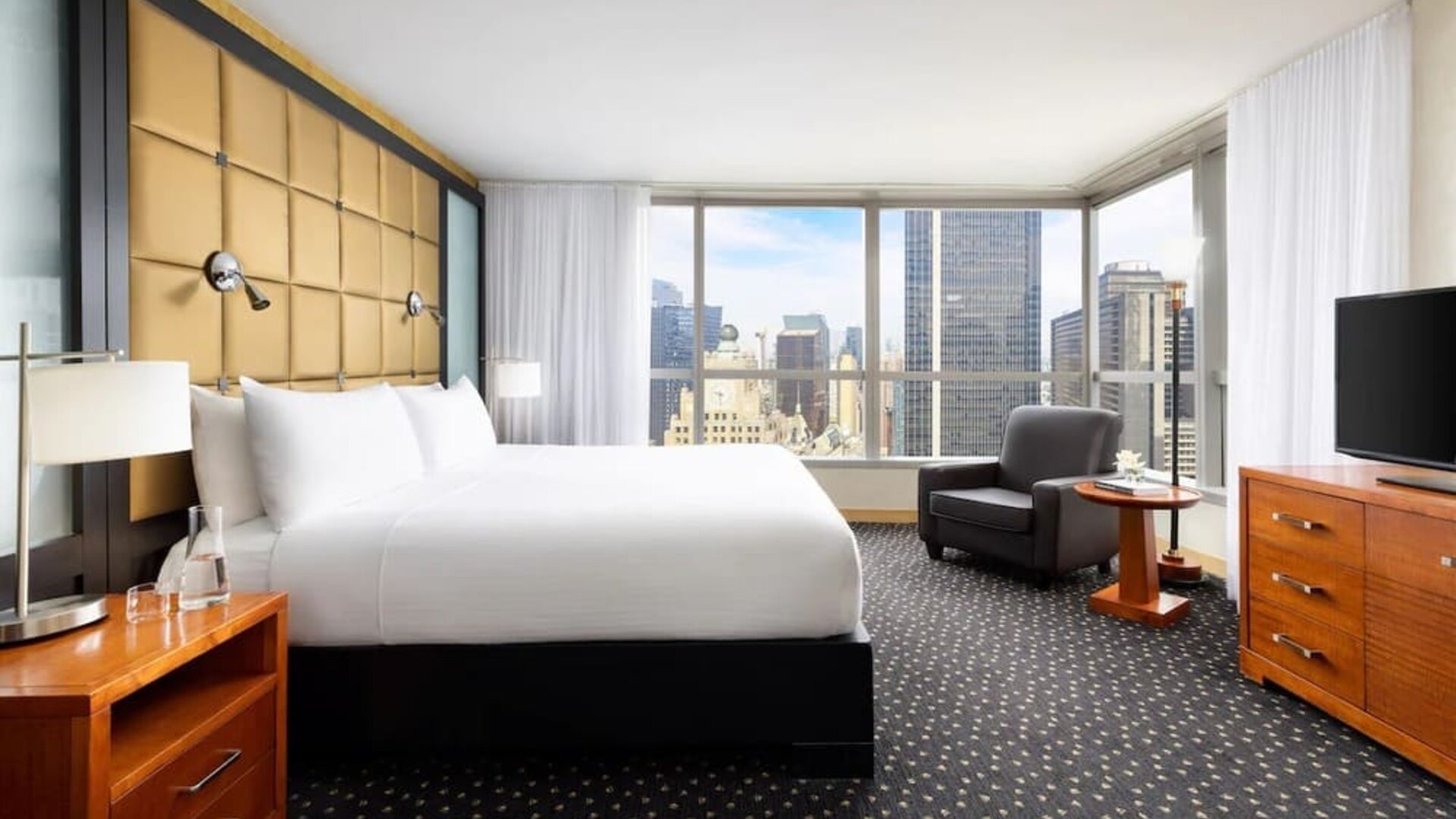 Romantic king room at Millennium Hotel Broadway Times Square.