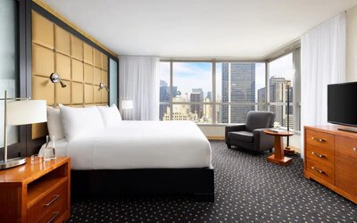 Romantic king room at Millennium Hotel Broadway Times Square.